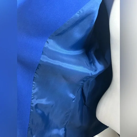 Lauren Ralph Lauren Women’s 100% Silk Single-Breasted Blazer–Size 14–Royal Blue - Picture 11 of 14